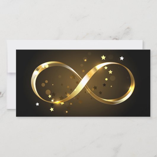 Faire-part Symbole d'infini doré (Devant)