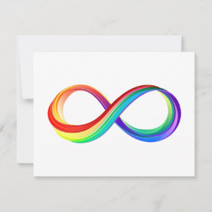 Faire-part Symbole d'infinité arc-en-ciel stratifié