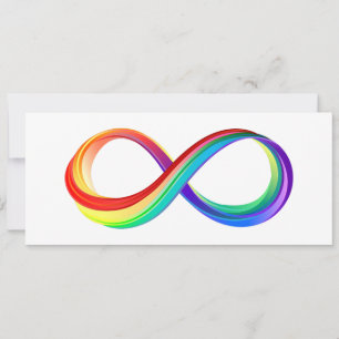 Faire-part Symbole d'infinité arc-en-ciel stratifié