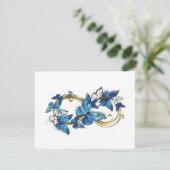 Faire-part Symbole infini de papillons Morpho bleus (Debout devant)