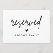 Faire-part Symbole Réservé de la famille de Mariage Groom mod (Devant)