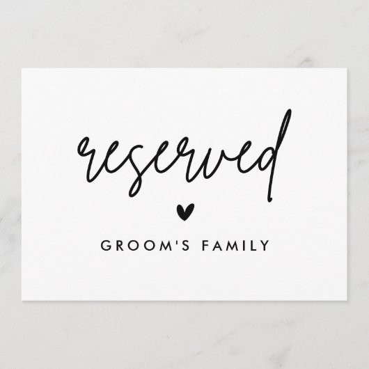 Faire-part Symbole Réservé de la famille de Mariage Groom mod (Devant)