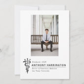 Faire-part Symbole vétérinaire photo noir (Devant)