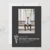 Faire-part Symbole vétérinaire photo noir blanc (Devant)