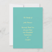 Faire-part Sympathie merci numérique moins de 2 dollars uniqu (Dos)