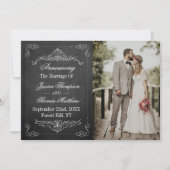 Faire-part Tableau de bord fleuri Ornate Mariage Photo Mariag (Devant)