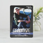 Faire-part Tableau noir 5x7 Tableau noir Senior (Debout devant)