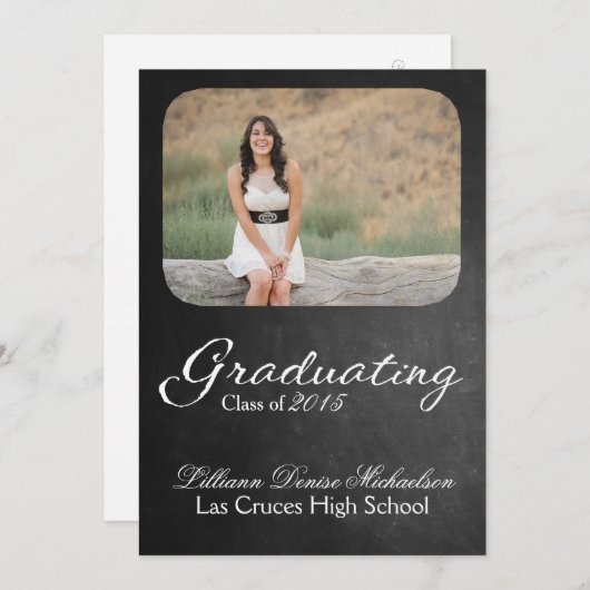 Faire-part Tableau noir 5x7 Tableau noir Senior (Devant / Derrière)