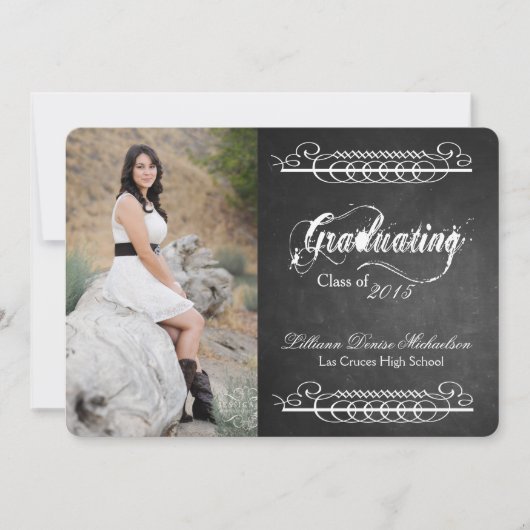 Faire-part Tableau noir 5x7 Tableau noir Senior (Devant)