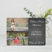 Faire-part Tableau noir 5x7 Tableau noir Senior (Debout devant)