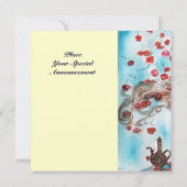 Faire-part TAILLE DE FOIRE TURQUE, bleu clair crème blanche (Dos)