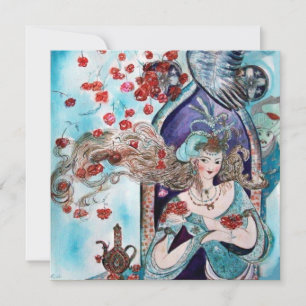 Faire-part TAILLE DE FOIRE TURQUE, bleu clair crème blanche