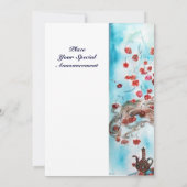 Faire-part TALE DE FOIRE TURQUE, rouge vif bleu blanc brillan (Dos)