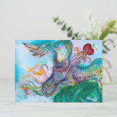 Faire-part TALE DE FOYER TURQUE / PHOENIX AVEC POMME, bleu (Debout devant)