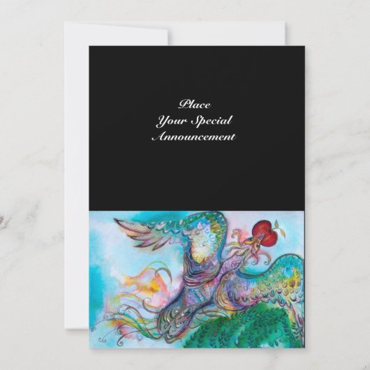 Faire-part TALE DE FOYER TURQUE / PHOENIX AVEC POMME, noir (Dos)