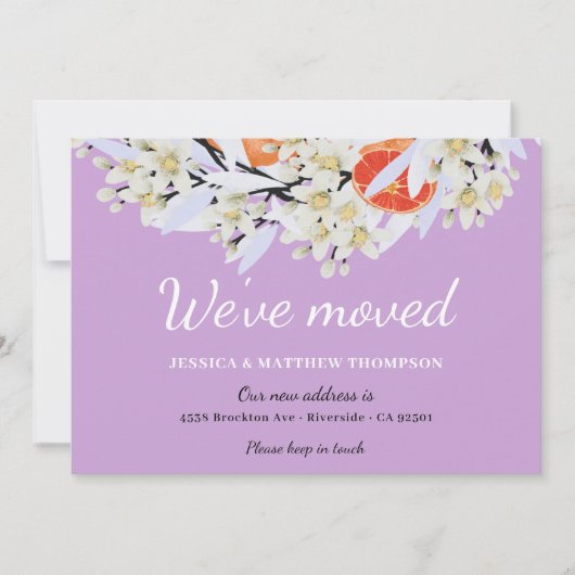 Faire-part Tangerine Citrus Botanique Wreath Floral Nouveau f (Devant)