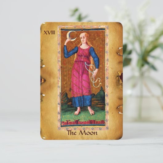 FAIRE-PART TAROTS ANCIENS RENAISSANCE 18 / LA LUNE (Debout devant)