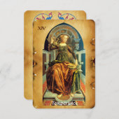 FAIRE-PART TAROTS DE RENAISSANCE ANTIQUE 14 / TEMPÉRANCE (Devant / Derrière)