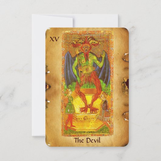 FAIRE-PART TAROTS DE RENAISSANCE ANTIQUE 15 / LE DIABLE (Devant)