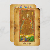 Faire-part TAROTS DE RENAISSANCE ANTIQUE 5 / LE PAPE ( Foi ) (Devant / Derrière)