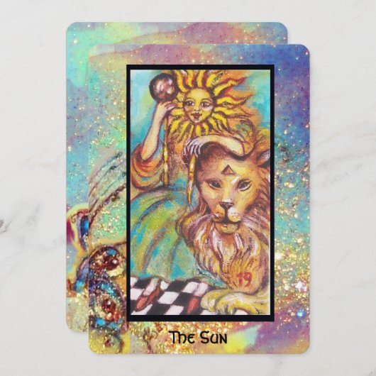 FAIRE-PART TAROTS DES OMBRES PERDUES / LE SOLEIL (Devant / Derrière)