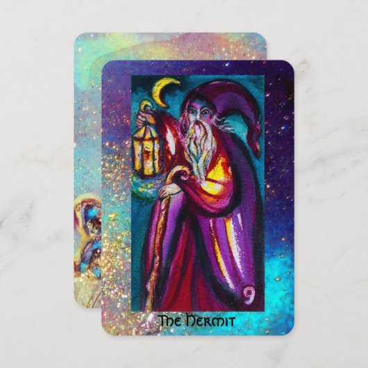 Faire-part TAROTS DES OMBRES PERDUES / L'HERMIT Pearl (Devant / Derrière)