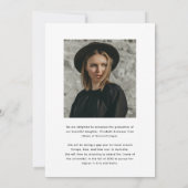 Faire-part Tassel Casquette photo Graduation (Dos)