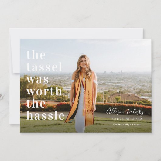 Faire-part Tassel valait la peine d'être diplômé Hassle Photo (Devant)