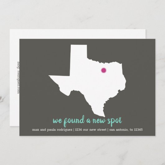 Faire-part Taupe foncée/rose Nous avons trouvé un nouveau end (Devant / Derrière)