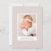 Faire-part Taupe Hello Baby 2 Photo Naissance (Dos)