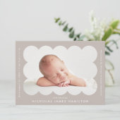 Faire-part Taupe Moderne Châtelet photo Cadres de photo Naiss (Debout devant)