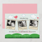 Faire-part {TBA} Annonce de naissance sur fil à linge (Devant / Derrière)