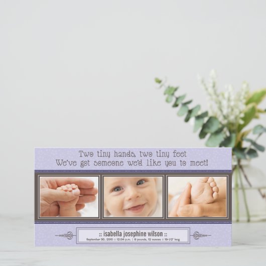 Faire-part {TBA} Mains Minuscules, Pieds Minuscules (Debout devant)