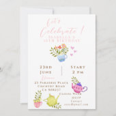 Faire-part Teapots et tasses Anniversaire (Devant)