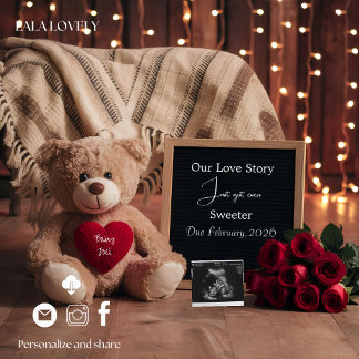 Faire-part Teddy Love & Baby Pregnancy Announcement Card