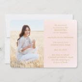 Faire-part Téléchargeable 4 Photo Graduation Blush Pink & Gol (Dos)