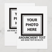 Faire-part Télécharger une photo et ajouter du texte - Person (Devant / Derrière)