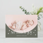 Faire-part Tellement de Joy Green Holiday Photo de naissance  (Debout devant)
