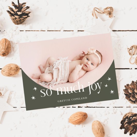 Faire-part Tellement de Joy Green Holiday Photo de naissance 
