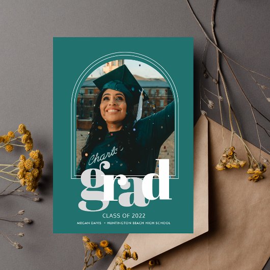 Faire-part Tendance Arch Photo Graduation Party