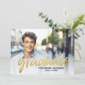 Faire-part tendance avec 4 photos d'or (Debout devant)