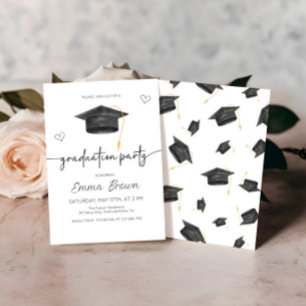 Faire-part tendance de diplôme, fête de diplôme