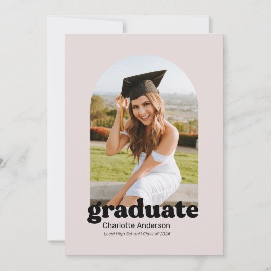 Faire-part tendance rétro en Blush (Devant)