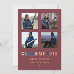 Faire-part Tendances de couleurs 2018 Collage de photos de re