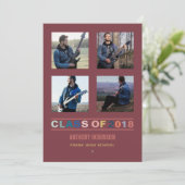 Faire-part Tendances des couleurs 2018 Graduation Photo Colla (Debout devant)