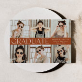 Faire-part Teracotta classique moderne 12 Photo Graduation