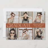 Faire-part Teracotta classique moderne 12 Photo Graduation (Devant)