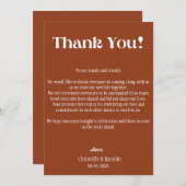 Faire-part Terracotta brûlé Mariage endroit établissement mer (Devant / Derrière)