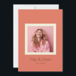 Faire-part Terracotta Cream Minimal High School Photo Grad<br><div class="desc">Part of Grad Collection - Add your custom matching envelope, stickers, and more Announce your graduate’s achievement with simple Pastel Minimal High School Photo Grad Frame on this graduation announcement card. Featuring a modern photo layout and clean typography, this design is perfect for high school graduates celebrating the Class of...</div>