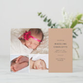Faire-part Terracotta Naissance Multi-Photo Moderne (Debout devant)